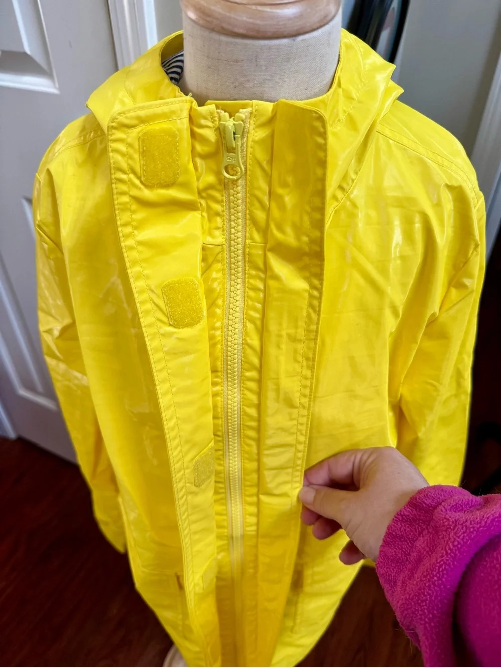 ☔️ GapKids Yellow Slicker Raincoat 🧥 Hooded Jacket Classic Style | Lined